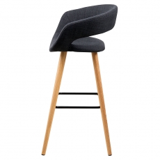 2. jakost Barová židle s dřevěnou podnoží Garry (SET 2 ks), tm. šedá - 3
