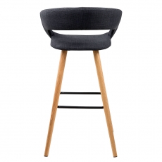 2. jakost Barová židle s dřevěnou podnoží Garry (SET 2 ks), tm. šedá - 4