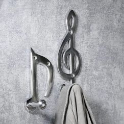 2. jakost Háček na šaty hliníkový Music Houslový klíč, 23 cm