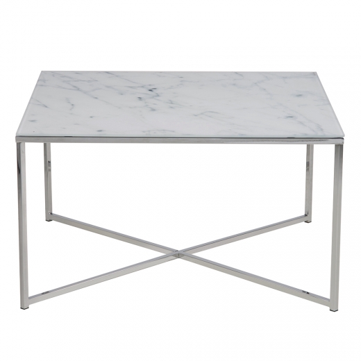 2. jakost Konferenční stolek hranatý Alma, 80 cm, chrom - 1