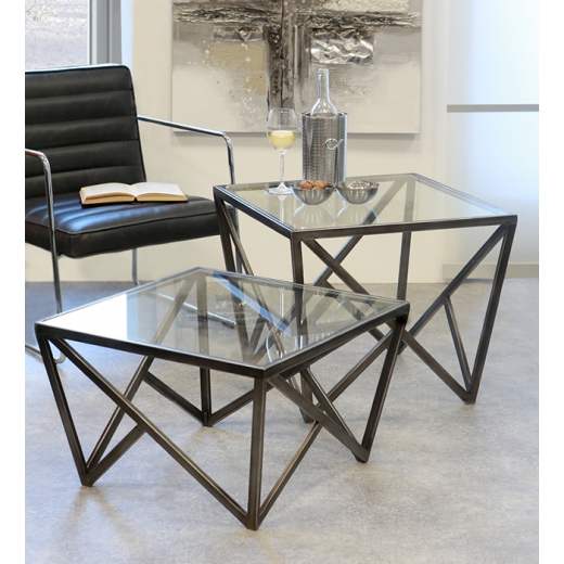 2. jakost Konferenční stolek skleněný Loft nízký, 60 cm - 1