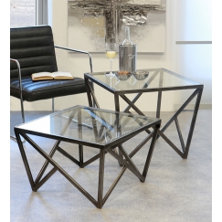 2. jakost Konferenční stolek skleněný Loft nízký, 60 cm