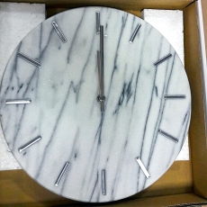 2. jakost Nástěnné hodiny Mramor, 30 cm, bílá - 2