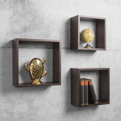 2. jakost Nástěnné police Cubic, sada 3 ks