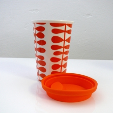 2. jakost Porcelánový hrnek se silikonovým víčkem, 12,5 cm, oranžová - 4