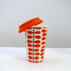 2. jakost Porcelánový hrnek se silikonovým víčkem, 12,5 cm, oranžová - 5