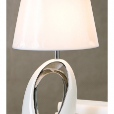 2. jakost Stolní lampa keramická Bridge, 36 cm bílá / stříbrná - 1