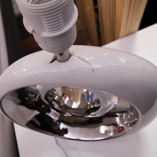 2. jakost Stolní lampa keramická Circle, 48 cm bílá / stříbrná - 2