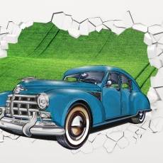 3D obraz Auto v krajině, 120x80 cm - 1