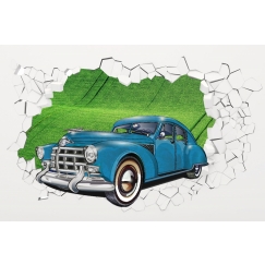 3D obraz Auto v krajině, 150x100 cm