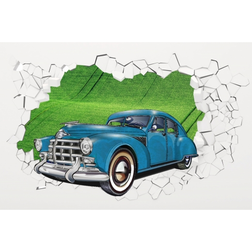 3D obraz Auto v krajině, 60x40 cm - 1