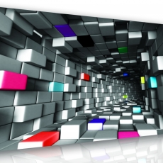 3D obraz Barevné kostky, 80x80 cm - 1