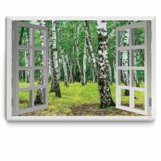 3D obraz brezový háj, 100x80 cm - 1