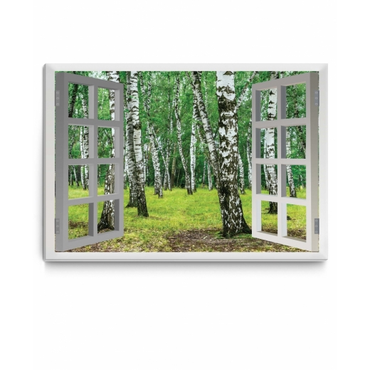 3D obraz brezový háj, 120x110 cm - 1
