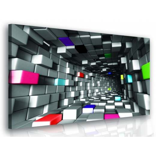 3D obraz Farebné kocky, 60x60 cm - 1