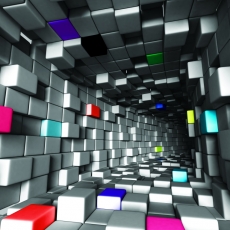 3D obraz Farebné kocky, 60x60 cm - 4