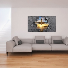 3D obraz Letadlo v kameni, 120x80 cm - 2