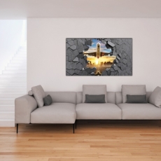3D obraz Letadlo v kameni, 150x100 cm - 2