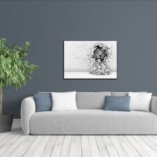 3D obraz Lev ve stěně, 150x100 cm - 3
