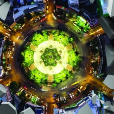 3D obraz Mesto v kruhu, 60x60 cm - 4