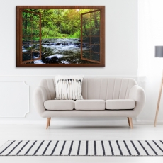 3D obraz Okno do raja lesnej pohody, 120x80 cm - 3