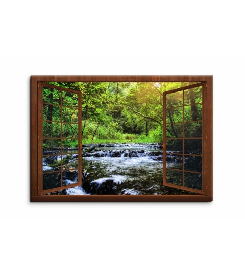 3D obraz Okno do raja lesnej pohody, 150x100