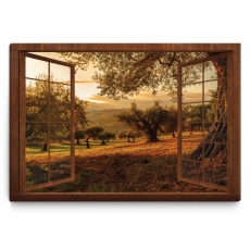3D obraz Okno do raja prírody hnedé, 90x60 cm - 1