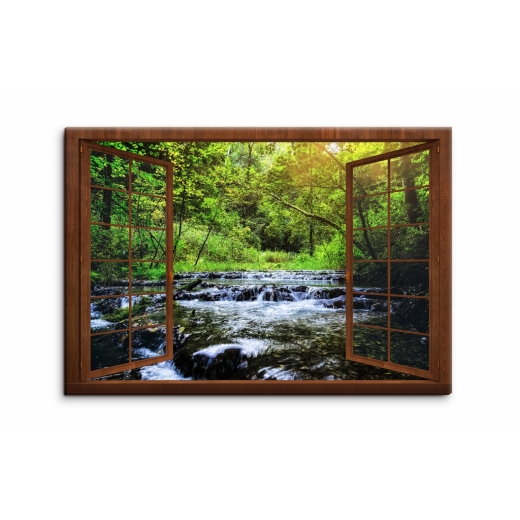3D obraz Okno do ráje lesní pohody, 120x80 cm - 1