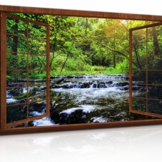 3D obraz Okno do ráje lesní pohody, 150x100 - 2