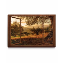 3D obraz Okno do ráje přírody hnědé, 150x100 cm