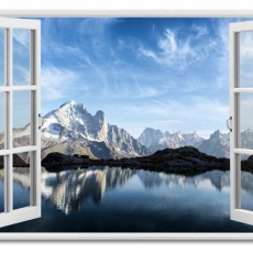 3D obraz Okno francúzske Alpy, 120x80 cm - 1