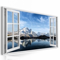 3D obraz Okno francúzske Alpy, 90x60 cm - 2
