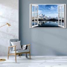 3D obraz Okno francúzske Alpy, 90x60 cm - 3