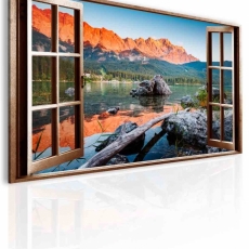3D obraz Okno jazero Eibsee, 30x20 cm - 2