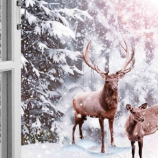 3D obraz Okno jelene v zime, 120x80 cm - 4
