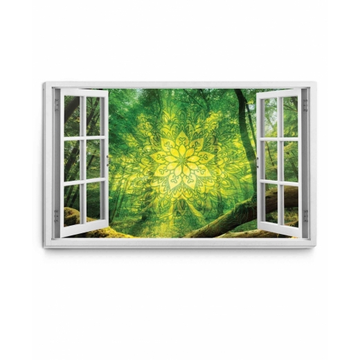 3D obraz Okno lesní strážce, 120x80 cm - 1