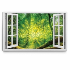 3D obraz Okno lesný strážca, 60x40 cm - 1