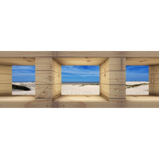 3D obraz Okno na pláž, 140x50 cm - 1