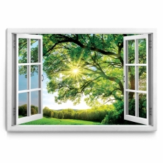 3D obraz Okno obrovský strom, 120x80 cm - 1