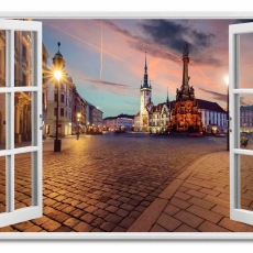 3D obraz Okno olomoucké náměstí, 120x80 cm - 1