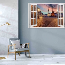 3D obraz Okno olomoucké námestie, 120x80 cm - 3