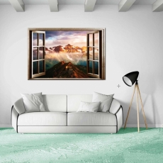 3D obraz Okno rakouské Alpy, 120x80 cm - 3