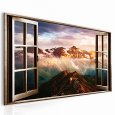 3D obraz Okno rakúske Alpy, 120x80 cm - 2