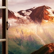 3D obraz Okno rakúske Alpy, 120x80 cm - 4
