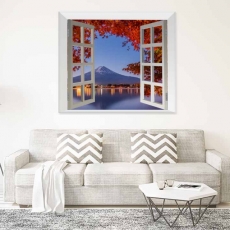 3D obraz Okno s výhľadom, 130x110 cm - 3