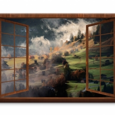 3D obraz Okno s výhľadom do raja hôr, 120x80 cm - 1