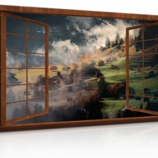 3D obraz Okno s výhľadom do raja hôr, 90x60 cm - 2