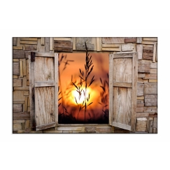 3D obraz Okno s výhľadom na západ, 120x80 cm