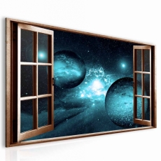 3D obraz Okno safírová galaxie, 120x80 cm - 2