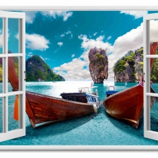 3D obraz Okno thajský Phuket, 120x80 cm - 1
